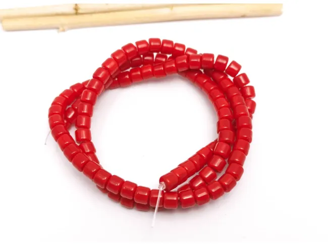 Margele sticla rondele 4x3.5mm rosu opac (sirag)