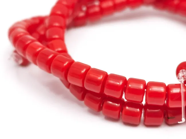 Margele sticla rondele 4x3.5mm rosu opac (sirag)