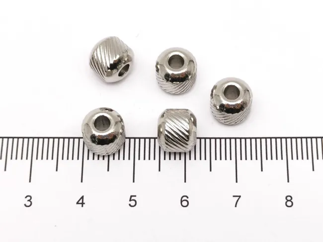 Margele otel inoxidabil 201 cu striatii 8x7mm