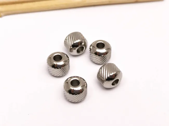 Margele otel inoxidabil 201 cu striatii 8x7mm