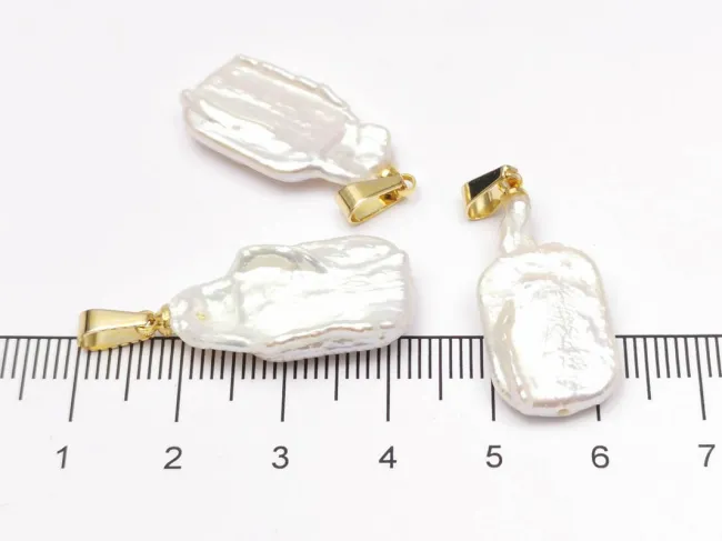 Pandantiv perle de cultura 21.5x12.5x5.5mm auriu