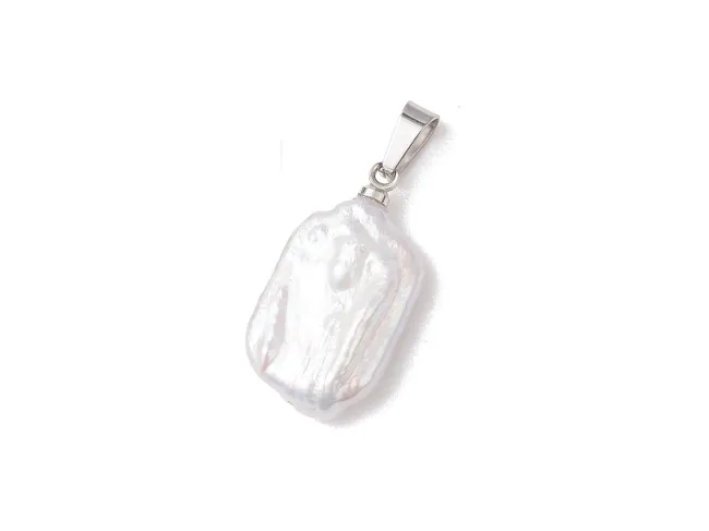 Pandantiv perle de cultura 21.5x12.5x5.5mm argintiu