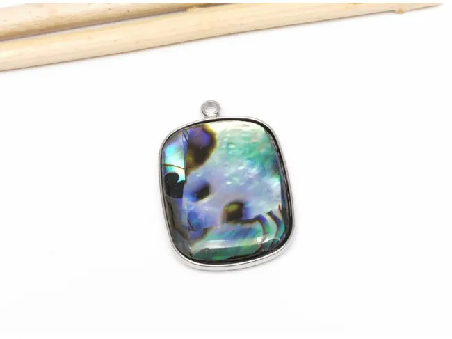 Pandantiv scoica Paua dreptunghi 25x17x4mm