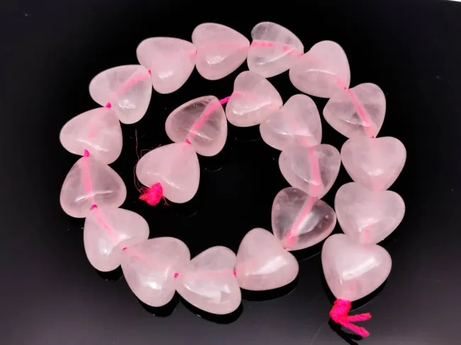 Sirag scurt cuart roz inima 10mm