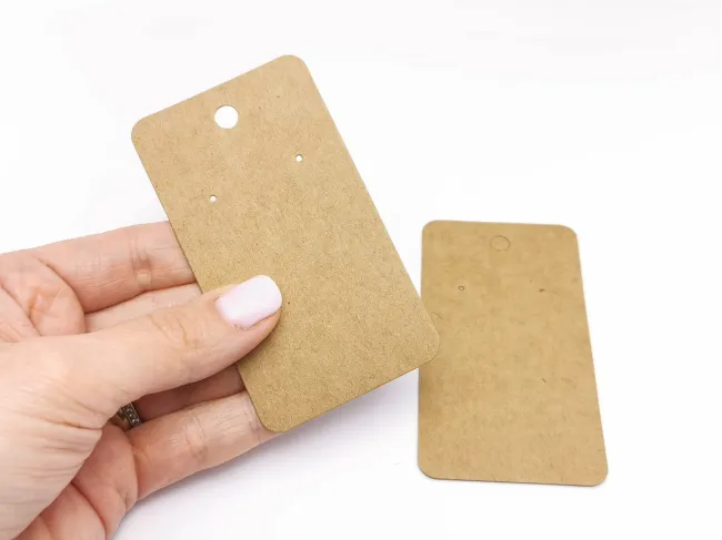 Cartonas expunere cercei 9x5cm natur (10buc)