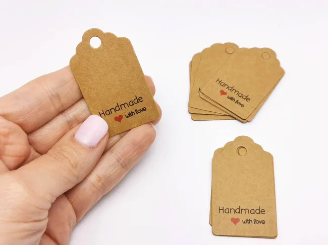 Etichete hartie handmade 50x30x0.4mm natur (50buc)