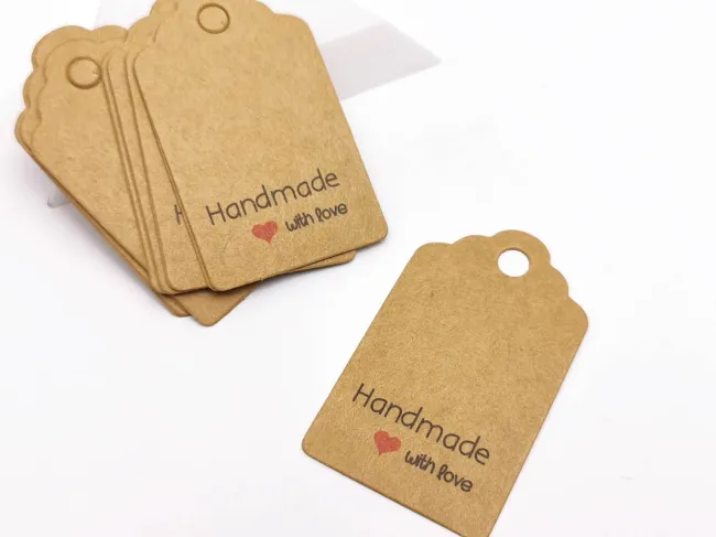 Etichete hartie handmade 50x30x0.4mm natur (50buc)