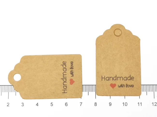 Etichete hartie handmade 50x30x0.4mm natur (50buc)