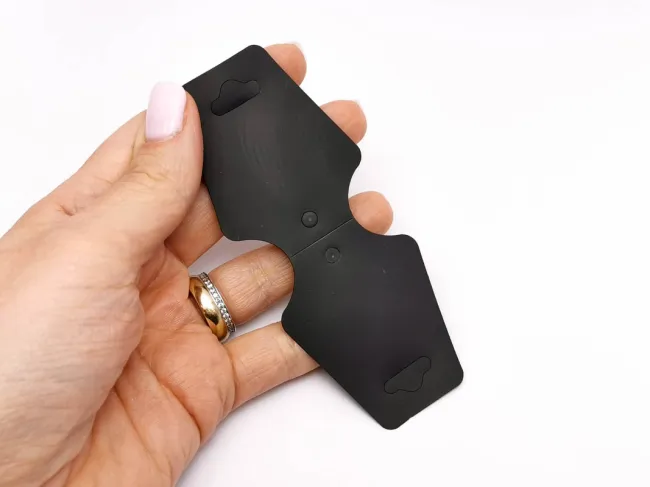 Cartonas suport bratari si coliere negru cauciucat 108x44x0.2mm (10buc)