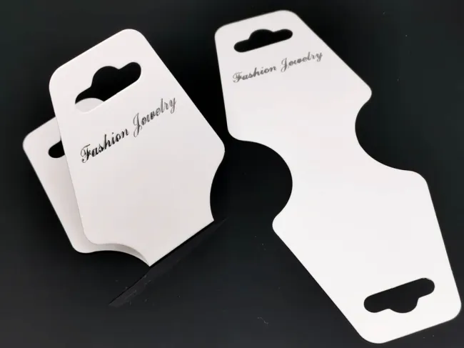 Etichete hartie suport bratari si coliere 124x46x0.3mm alb (10buc)