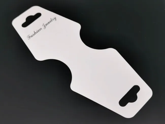 Etichete hartie suport bratari si coliere 124x46x0.3mm alb (10buc)