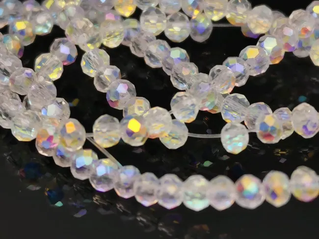 Margele cristal rondel 2.5x2mm transparent AB (sirag)