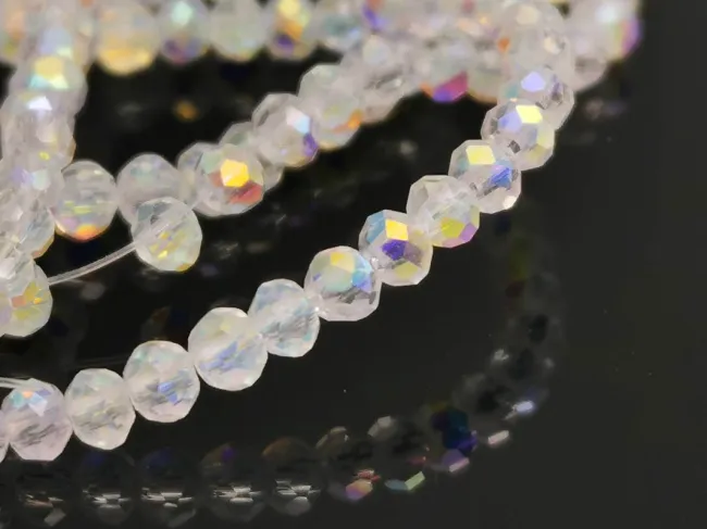 Margele cristal rondel 2.5x2mm transparent AB (sirag)