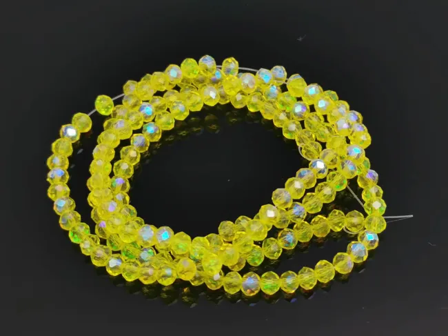 Margele cristal rondel 3x2mm galben heliotrop (sirag)