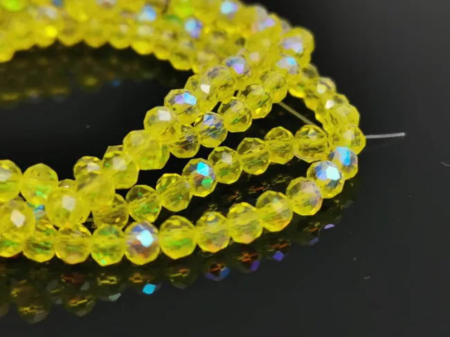 Margele cristal rondel 3x2mm galben heliotrop (sirag)