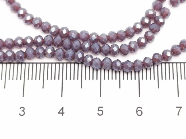 Margele cristal rondel 3x2mm mov inchis opal lustered (sirag)