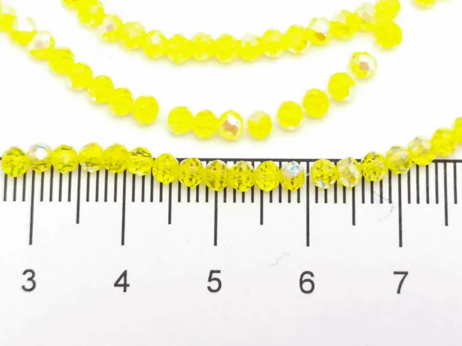 Margele cristal rondel 3x2mm galben heliotrop (sirag)