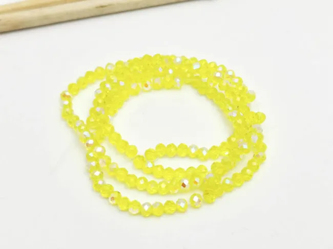 Margele cristal rondel 3x2mm galben heliotrop (sirag)