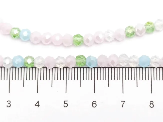 Margele cristal rondel fatetat 4x3mm mix verde (sirag)