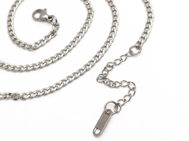 Lant otel inoxidabil 304 cu inchizatoare si prelungitor, lungime 54cm