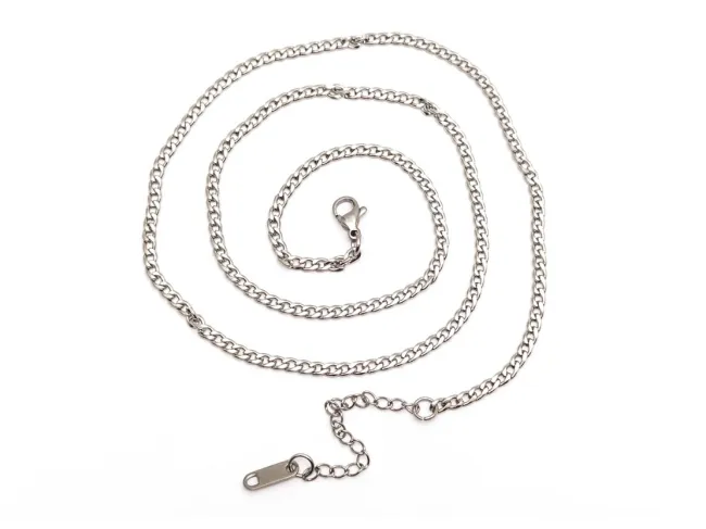 Lant otel inoxidabil 304 cu inchizatoare si prelungitor, lungime 54cm
