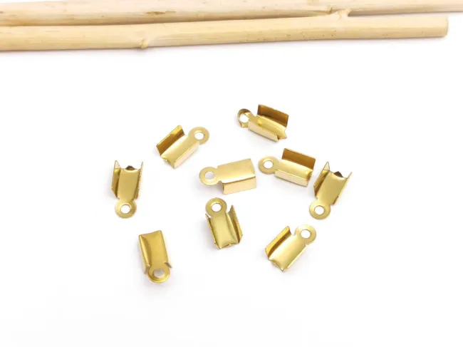 Capat de snur otel inoxidabil 304 auriu placat IP marime 9x4x3mm (1buc)