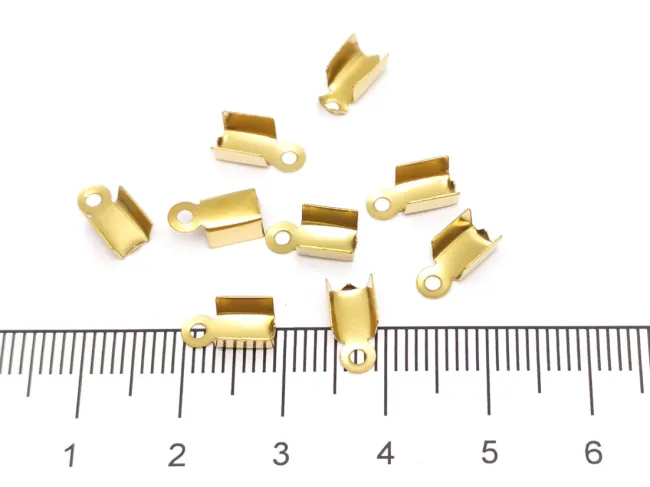 Capat de snur otel inoxidabil 304 auriu placat IP marime 9x4x3mm (1buc)