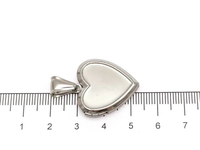 Pandantiv otel inoxidabil 316 inima care se deschide 25x22x4mm