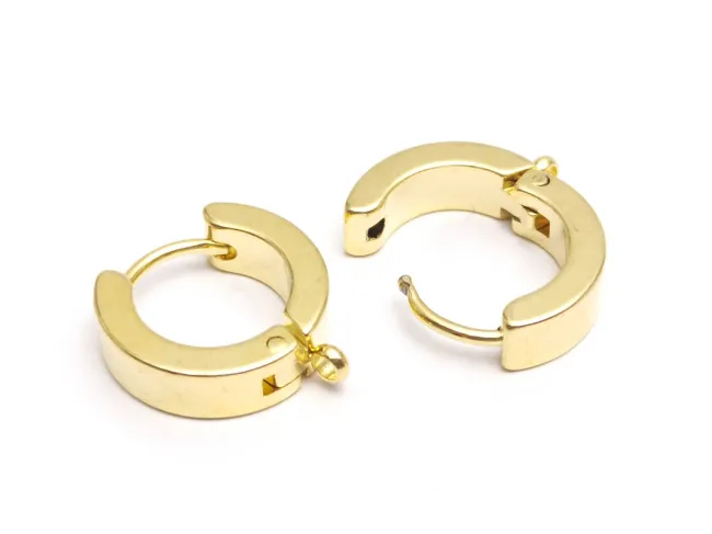 Tortite cercei otel inoxidabil 201 auriu hoop 15x13x4mm