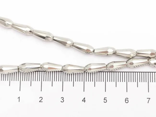Margele cristal picatura electroplacate 9x4mm argintiu metalic (sirag)