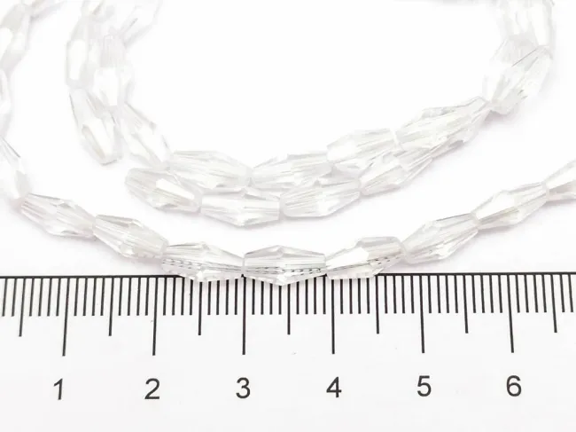 Margele cristal biconic 8x4mm transparent lustered (sirag)