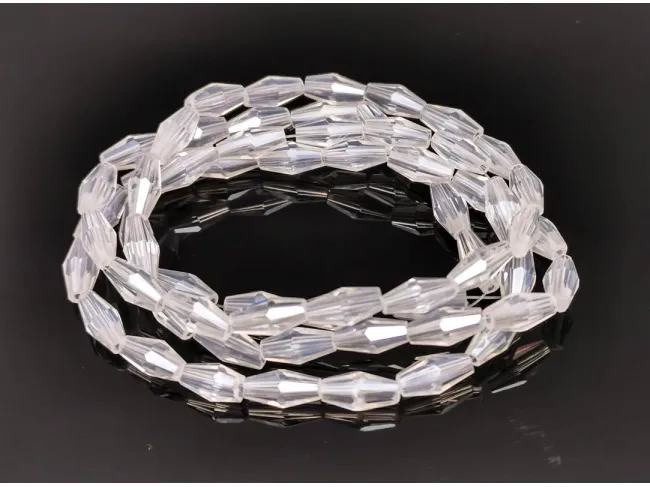 Margele cristal biconic 8x4mm transparent lustered (sirag)