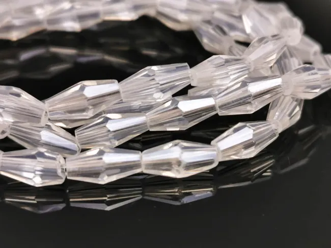 Margele cristal biconic 8x4mm transparent lustered (sirag)