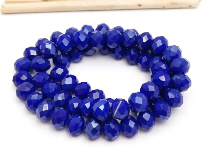 Margele cristal rondel fatetat 8x6mm blue opac (sirag)