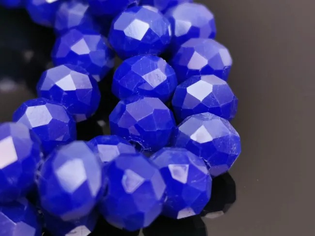 Margele cristal rondel fatetat 8x6mm blue opac (sirag)