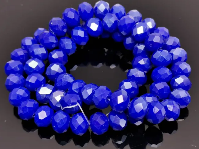 Margele cristal rondel fatetat 8x6mm blue opac (sirag)