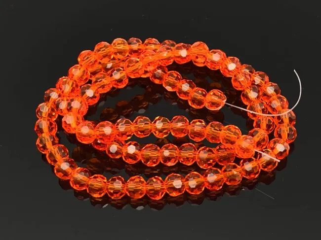 Margele cristal rotund fatetat 4mm orange (sirag)