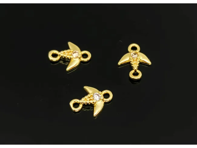 Link cubic zirconia auriu randunica 8x6.5x1.5mm transparent