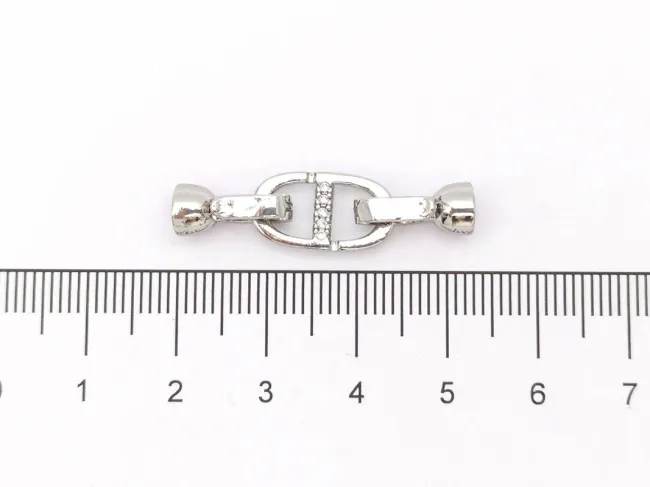 Inchizatoare cubic zirconia 32x8mm argintiu