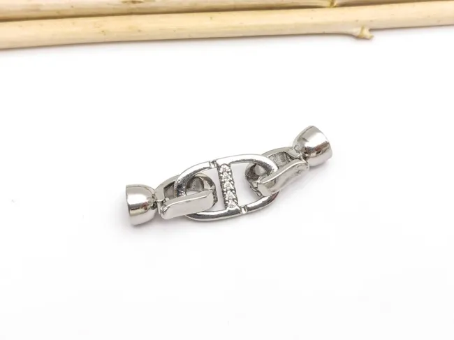 Inchizatoare cubic zirconia 32x8mm argintiu