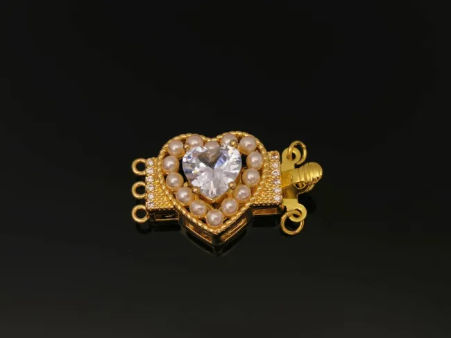 Inchizatoare cubic zirconia multisir cu 3 bucle 28x16x10mm auriu