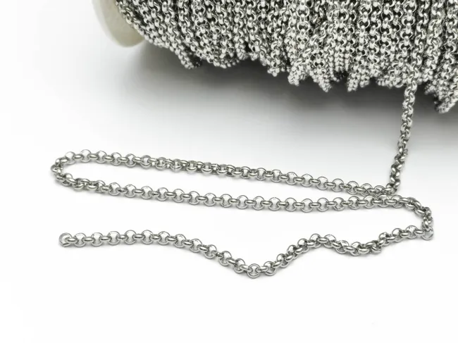 Lant otel inoxidabil 304 cu zale rotunde 3x1mm (1m)