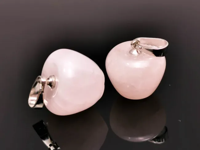 Pandantiv cuart roz 15x14mm mar