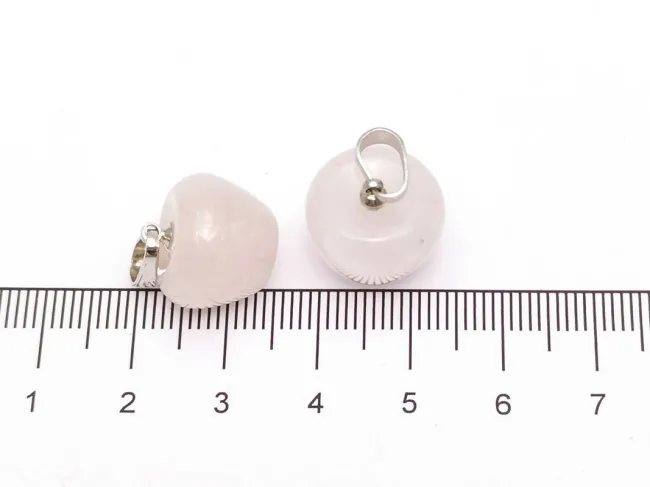 Pandantiv cuart roz 15x14mm mar