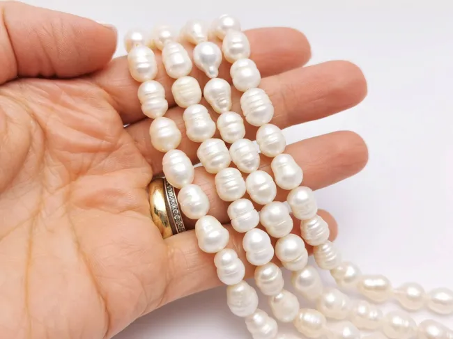 Sirag scurt perle de cultură 10~8x7~8mm