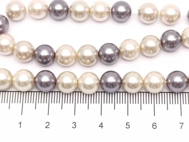 Sirag Perle tip mallorca 8mm mix gri bej