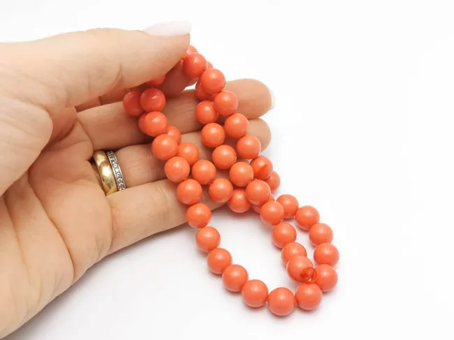 Sirag Perle tip mallorca 8mm portocaliu coral opac