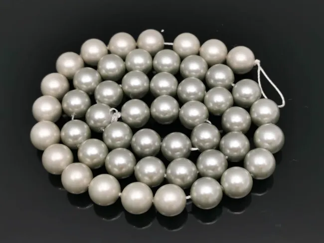 Sirag perle tip mallorca 8mm gri deschis