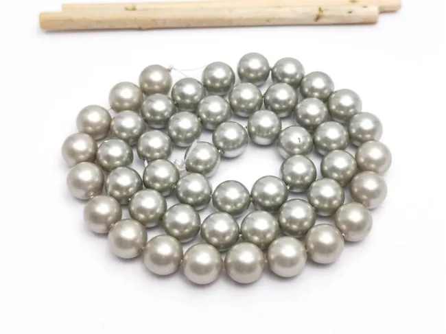 Sirag perle tip mallorca 8mm gri deschis