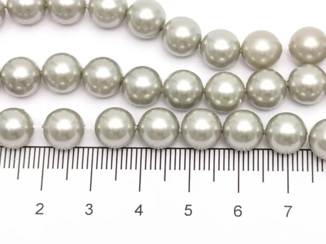 Sirag perle tip mallorca 8mm gri deschis